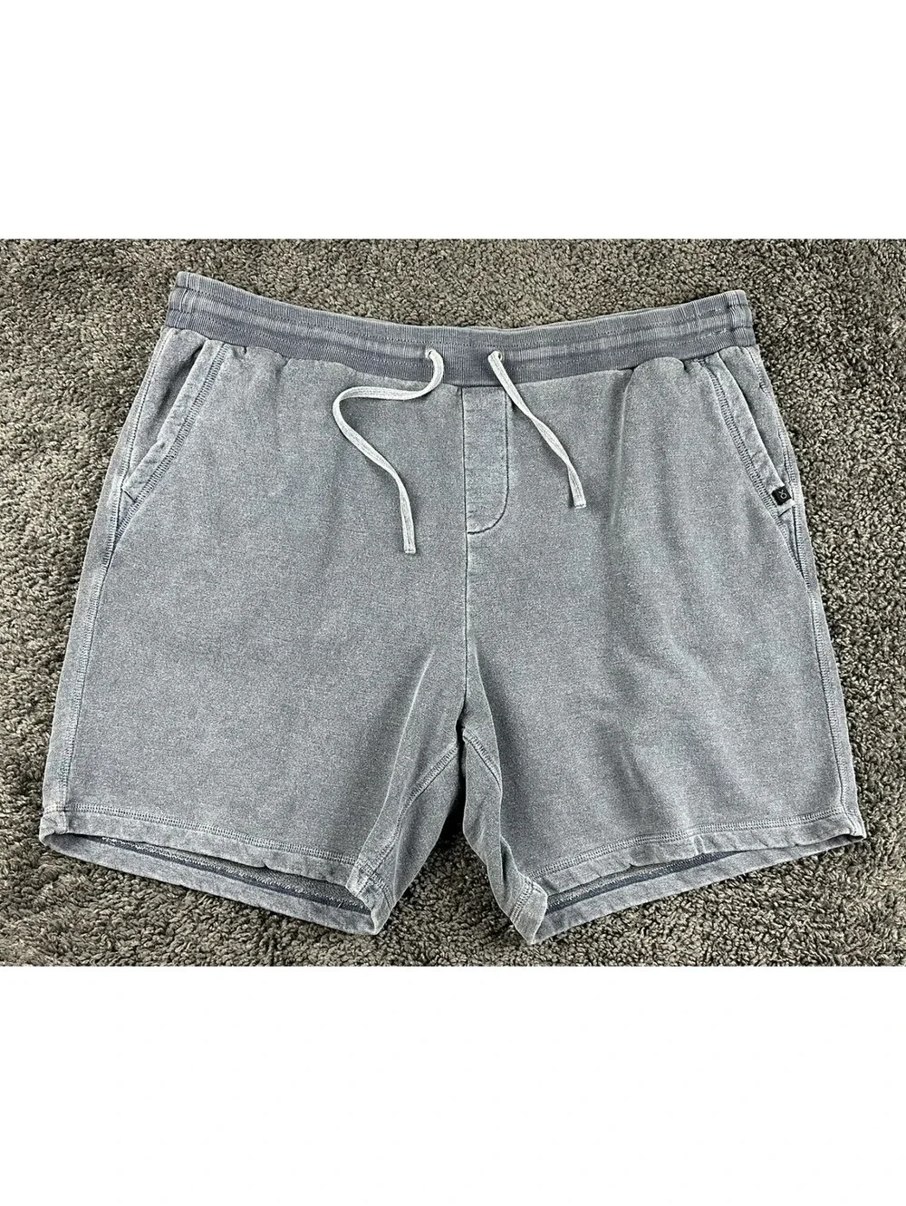 Outerknown Sur Sweatshorts Mens Faded Black Hemp Organic Cotton Blend Shorts XXL